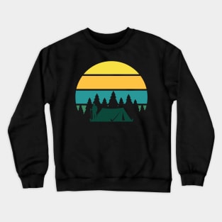 Camping Retro On Crewneck Sweatshirt